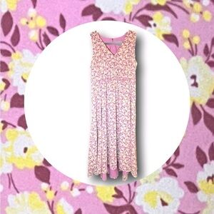 Ann Taylor pink yellow floral sleeveless high low dress